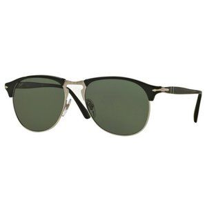 Persol 8649-S Polarized Sunglasses (Black and Silver)